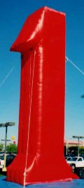 Advertising Inflatables - Giant 25ft. tall Number 1 balloon